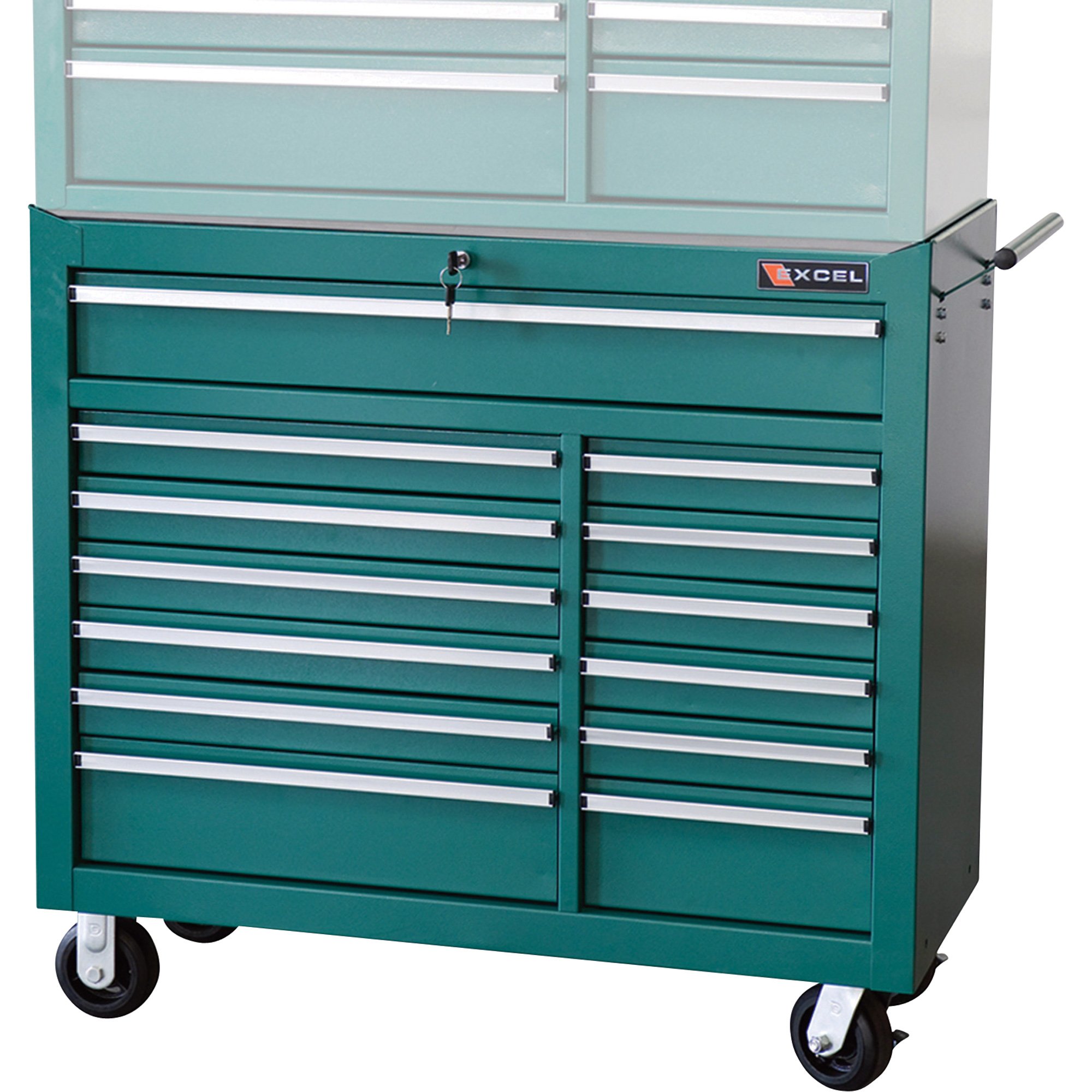 Excel 13-Drawer Rolling Tool Cabinet — 880-Lb. Capacity, Model# TBR4013X-Teal